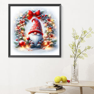 Christmas Gnome 30X30CM(Canvas) Full Round Drill Diamond Painting