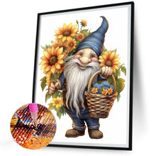 Load image into Gallery viewer, Gnome Holding Sunflowers 30X40CM(Canvas) Full Round Drill Diamond Painting
