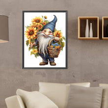 Load image into Gallery viewer, Gnome Holding Sunflowers 30X40CM(Canvas) Full Round Drill Diamond Painting
