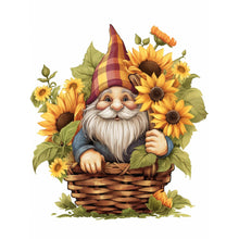 Load image into Gallery viewer, Gnome In Sunflower Basket 30X40CM(Canvas) Full Round Drill Diamond Painting
