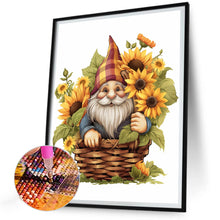 Load image into Gallery viewer, Gnome In Sunflower Basket 30X40CM(Canvas) Full Round Drill Diamond Painting
