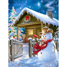 Load image into Gallery viewer, Winter Snowman 30X40CM(Canvas) Full Round Drill Diamond Painting
