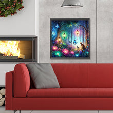 Load image into Gallery viewer, Kitten And Butterfly In The Mysterious Forest 30X30CM(Canvas) Full Round Drill Diamond Painting
