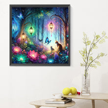 Load image into Gallery viewer, Kitten And Butterfly In The Mysterious Forest 30X30CM(Canvas) Full Round Drill Diamond Painting
