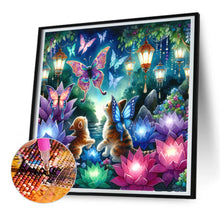 Load image into Gallery viewer, Kitten And Butterfly In The Mysterious Forest 30X30CM(Canvas) Full Round Drill Diamond Painting
