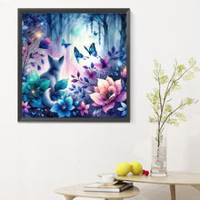 Load image into Gallery viewer, Kitten And Butterfly In The Mysterious Forest 30X30CM(Canvas) Full Round Drill Diamond Painting
