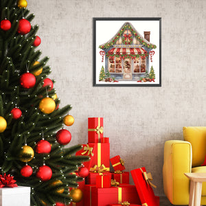 Christmas Shop 25X25CM(Canvas) Partial Special Shaped Drill Diamond Painting