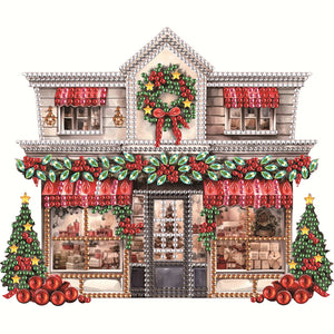 Christmas Shop 25X25CM(Canvas) Partial Special Shaped Drill Diamond Painting