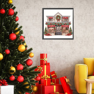 Christmas Shop 25X25CM(Canvas) Partial Special Shaped Drill Diamond Painting