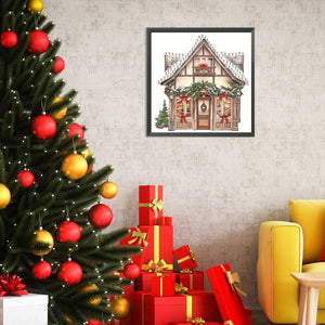 Christmas Shop 25X25CM(Canvas) Partial Special Shaped Drill Diamond Painting