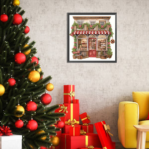 Christmas Shop 25X25CM(Canvas) Partial Special Shaped Drill Diamond Painting