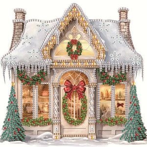 Christmas Shop 25X25CM(Canvas) Partial Special Shaped Drill Diamond Painting