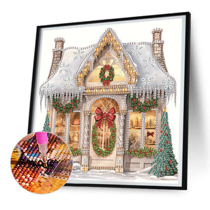 Christmas Shop 25X25CM(Canvas) Partial Special Shaped Drill Diamond Painting