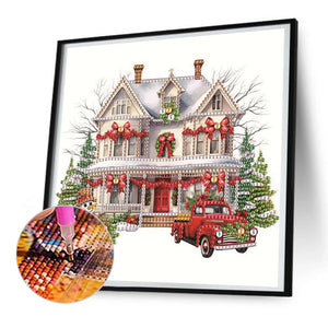 Christmas Shop 25X25CM(Canvas) Partial Special Shaped Drill Diamond Painting