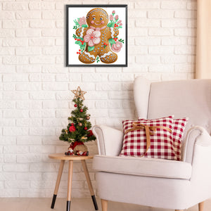 Christmas Atmosphere Cookie Man 30X30CM(Canvas) Partial Special Shaped Drill Diamond Painting