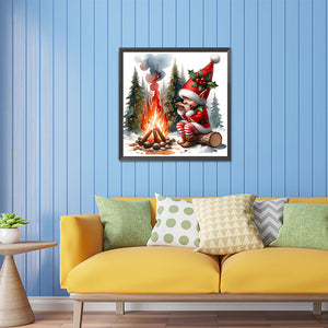 Santa Claus And Elves 45X75CM(Canvas) Full Square Drill Diamond Painting