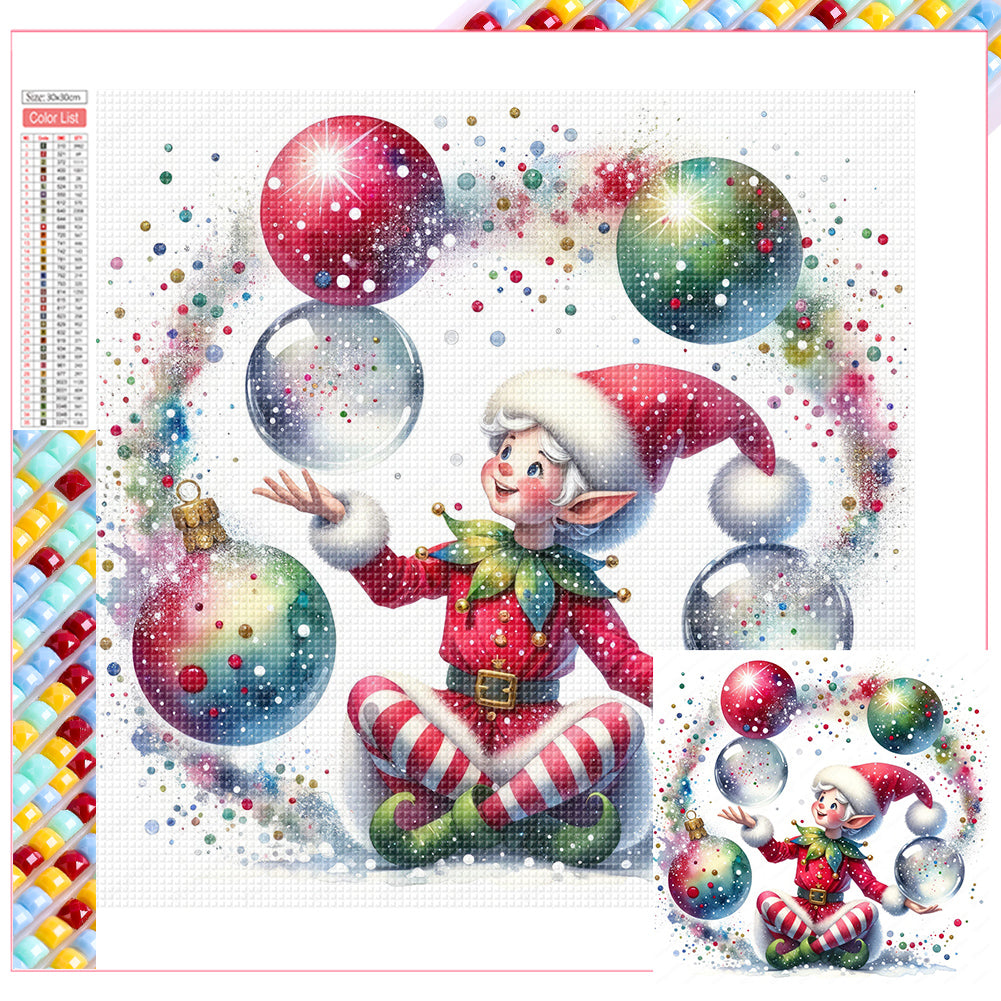 Santa Claus And Elves 45X75CM(Canvas) Full Square Drill Diamond Painting