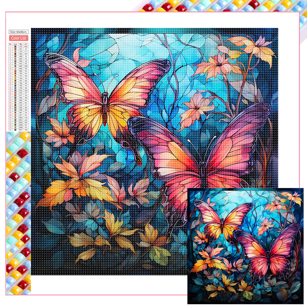 Butterfly 45X45CM(Canvas) Full Square Drill Diamond Painting