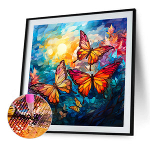 Butterfly 45X45CM(Canvas) Full Square Drill Diamond Painting