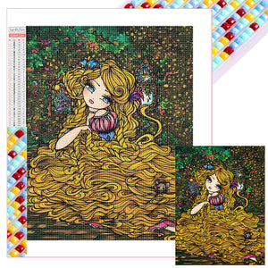 Long Hair Princess 35X45CM(Canvas) Full Square Drill Diamond Painting