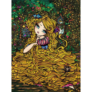 Long Hair Princess 35X45CM(Canvas) Full Square Drill Diamond Painting