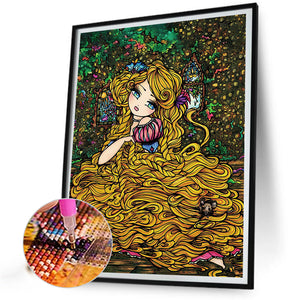 Long Hair Princess 35X45CM(Canvas) Full Square Drill Diamond Painting