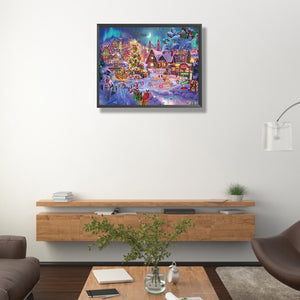 Christmas Atmosphere 50X40CM(Canvas) Full Square Drill Diamond Painting