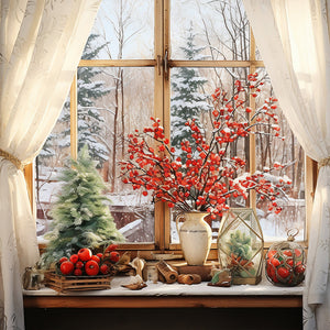 Winter Window 30X30CM(Canvas) Full Round Drill Diamond Painting