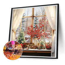 Load image into Gallery viewer, Winter Window 30X30CM(Canvas) Full Round Drill Diamond Painting
