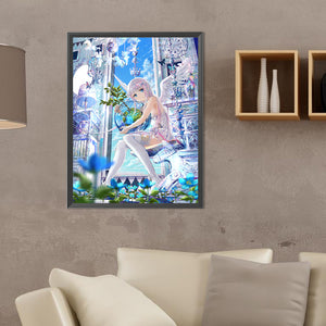 Angel Girl Embracing The World Tree 30X40CM(Canvas) Full Round Drill Diamond Painting