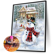 Load image into Gallery viewer, Snowman And Bird 30X40CM(Canvas) Full Round Drill Diamond Painting
