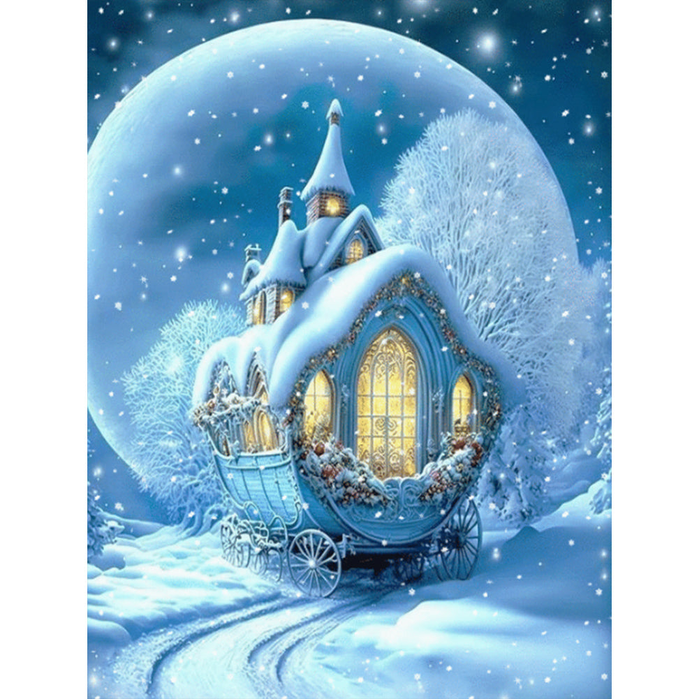 Fantasy Snow Carriage 30X40CM(Canvas) Full Round Drill Diamond Painting