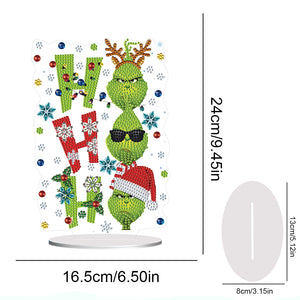 Acrylic Grinch Round+Special Shape Diamond Painting Tabletop Ornaments Kit (#2)