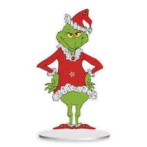 Acrylic Grinch Round+Special Shape Diamond Painting Tabletop Ornaments Kit (#3)