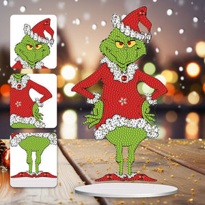 Acrylic Grinch Round+Special Shape Diamond Painting Tabletop Ornaments Kit (#3)