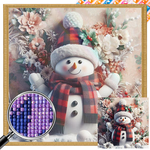 Christmas Snowman 45X45CM(Canvas) Full AB Square Drill Diamond Painting