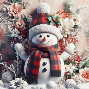 Christmas Snowman 45X45CM(Canvas) Full AB Square Drill Diamond Painting