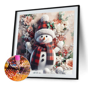 Christmas Snowman 45X45CM(Canvas) Full AB Square Drill Diamond Painting