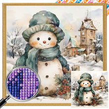 Load image into Gallery viewer, Christmas Snowman 45X45CM(Canvas) Full AB Square Drill Diamond Painting
