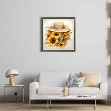 Load image into Gallery viewer, Sunflower And Straw Hat 45X45CM(Canvas) Full AB Square Drill Diamond Painting
