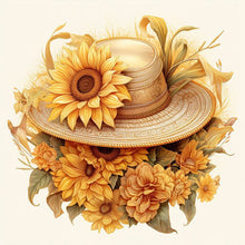 Load image into Gallery viewer, Sunflower And Straw Hat 45X45CM(Canvas) Full AB Square Drill Diamond Painting
