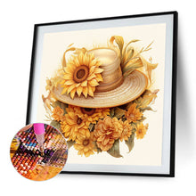 Load image into Gallery viewer, Sunflower And Straw Hat 45X45CM(Canvas) Full AB Square Drill Diamond Painting
