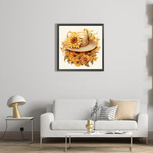 Load image into Gallery viewer, Sunflower And Straw Hat 45X45CM(Canvas) Full AB Square Drill Diamond Painting
