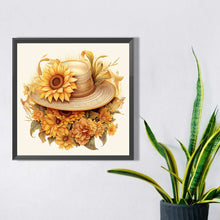 Load image into Gallery viewer, Sunflower And Straw Hat 45X45CM(Canvas) Full AB Square Drill Diamond Painting
