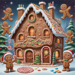 Christmas Cookie House 30X30CM(Canvas) Full Round Drill Diamond Painting