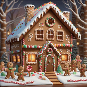 Christmas Cookie House 30X30CM(Canvas) Full Round Drill Diamond Painting