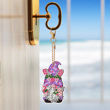 Load image into Gallery viewer, 12 PCS Double Sided Diamond Painting Art Keychain Pendant for Beginners (Gnome)
