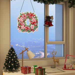 Christmas Special Shaped Diamond Painting Hanging Wreath (Candy and Flowers)