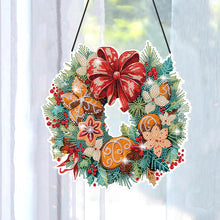 Load image into Gallery viewer, Christmas Special Shaped Diamond Painting Art Hanging Wreath (Biscuit Bow)
