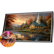 Load image into Gallery viewer, Village Church 40X30CM(Canvas) Full Round Drill Diamond Painting
